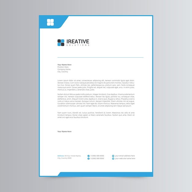 Clean and Corporate Letterhead Template