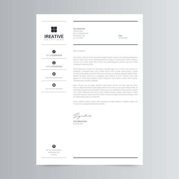 clean and corporate letterhead template