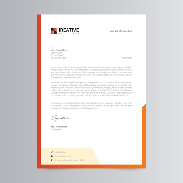 Clean and Corporate Letterhead Template