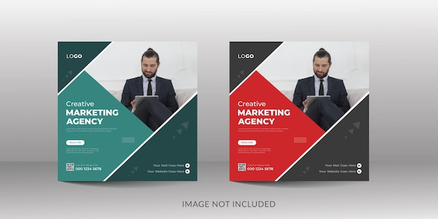 Vector clean corporate social media template