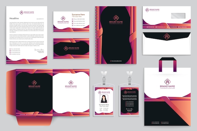 Clean corporate stationery template