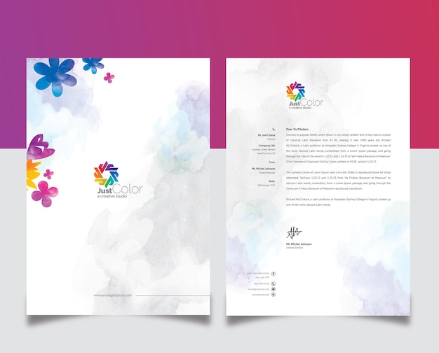 Clean creative letterhead