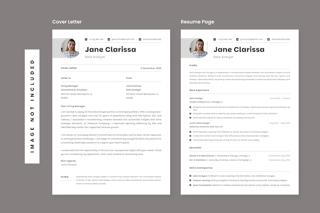 clean cv resume for data analysts
