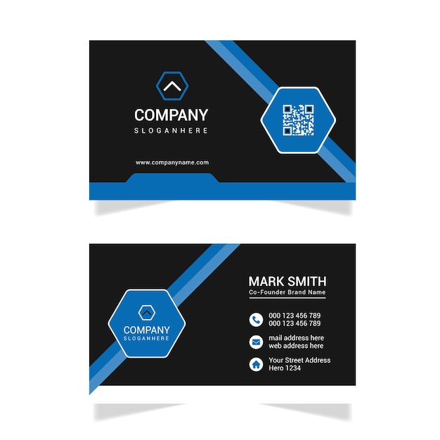 Vector clean dark business card