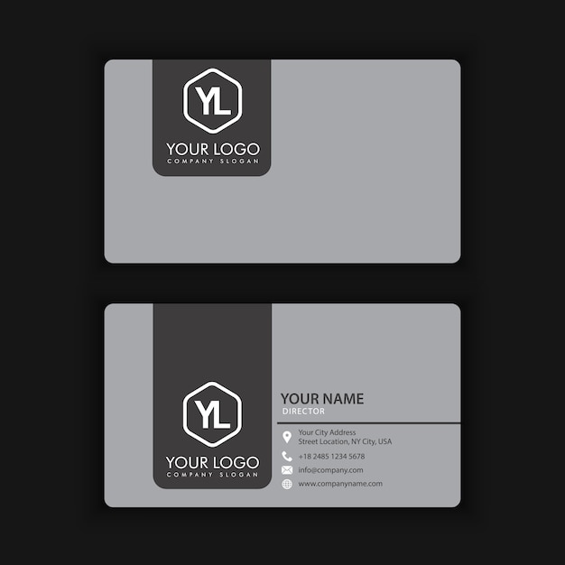 Vector clean dark business card