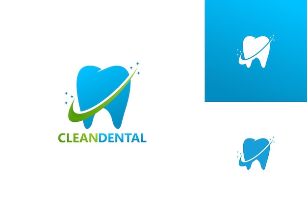 Clean dental logo template design vector, emblem, design concept, creative symbol, icon