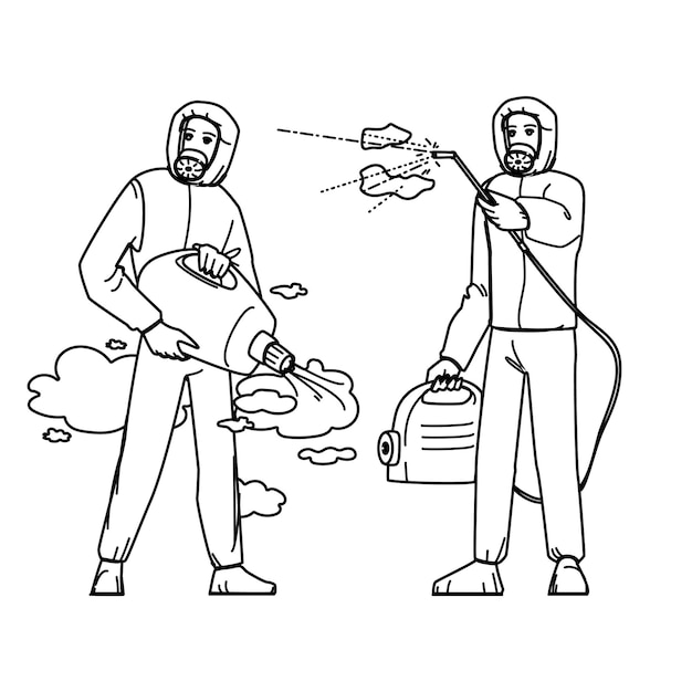 clean desinfecting vector covid bottle pandemic infection sanitize corona clean desinfecting character people black line illustration