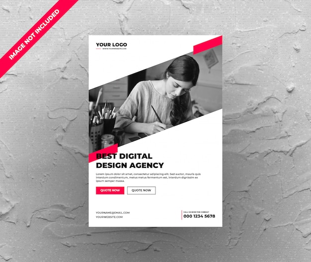 Vector clean digital agency flyer