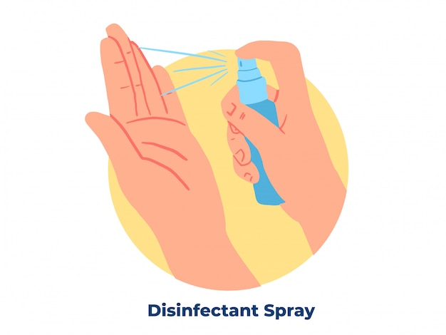 Vettore pulire l'illustrazione dello spray disinfettante