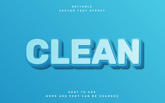 Clean - editable 3d text effect template design