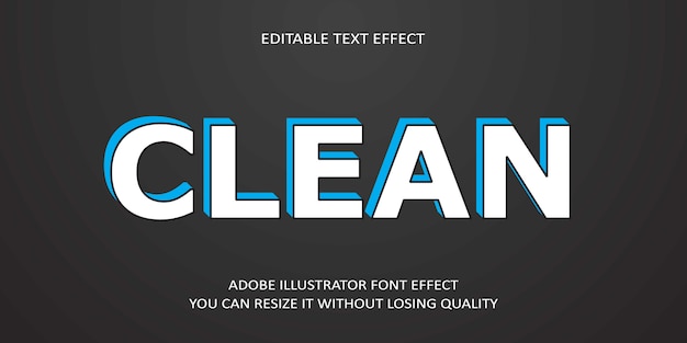 Вектор Чистый редактируемый текст font effect