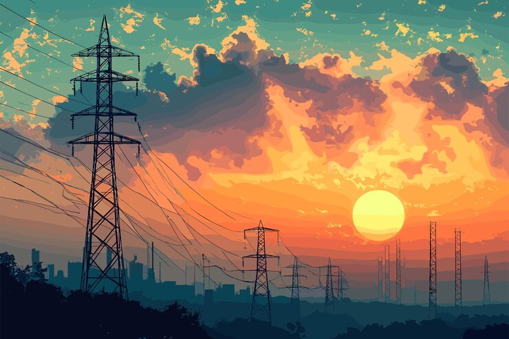 Vector clean electric energy concept illustration