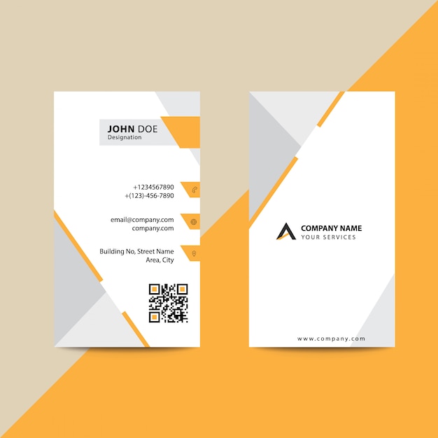 Clean Flat Premium Minimal Style Orange Brown Corporate Business Visiting Card