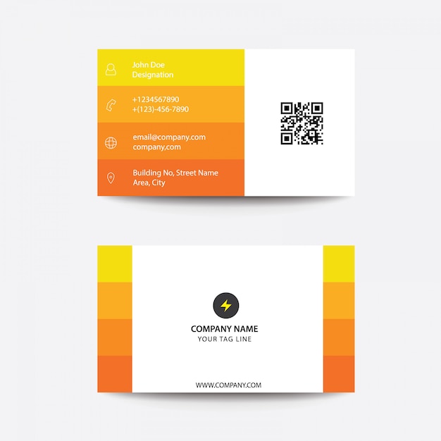 Clean Flat Yellow Gradient Style Business Card