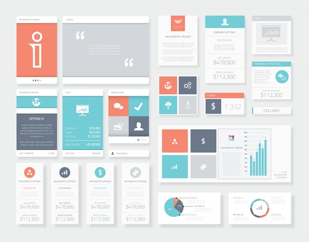 Clean and fresh user interface (ui) infographics vector elements