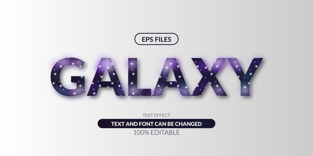 Clean galaxy universe space editable text effect.