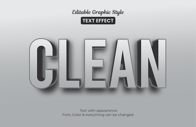 Clean grey 3d effect. editable graphic style text effect