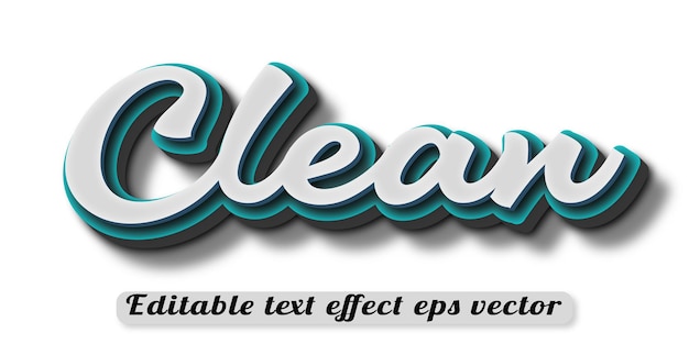 Vector clean grey color editable 3d text effect eps vector