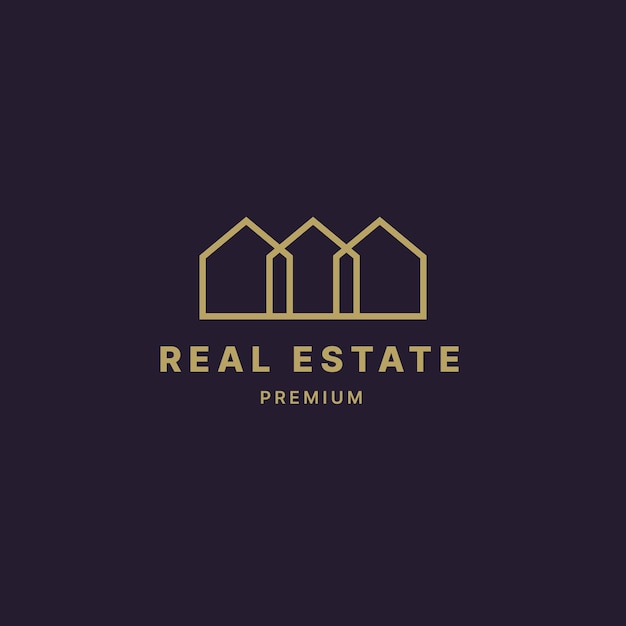 Clean house gold logo for real estate company