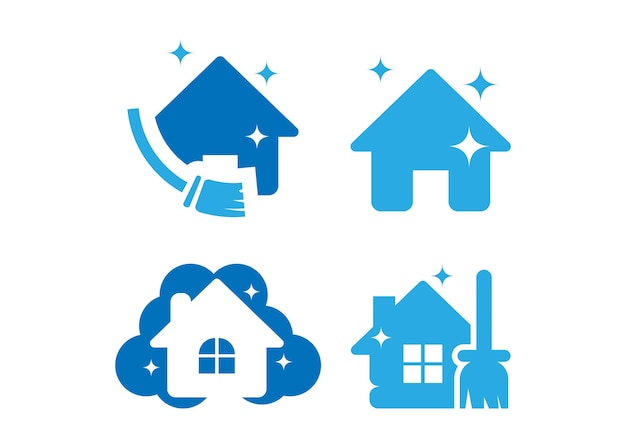 Vector clean house icon design template isolated