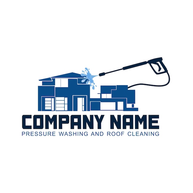 Design del logo casa pulita. servizio di pulizia logo vettoriale su sfondo bianco