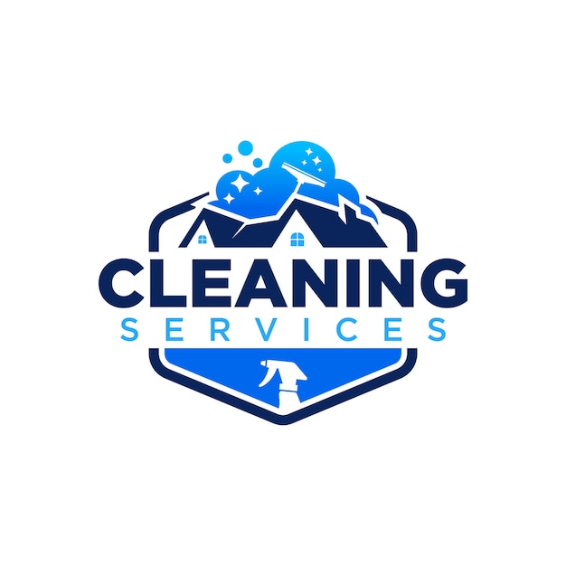 Clean house logo design vector