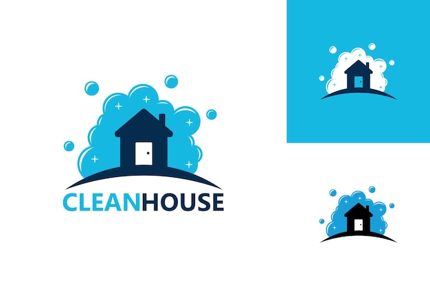 Вектор дизайна шаблона логотипа clean house, эмблема, концепция дизайна, творческий символ, значок