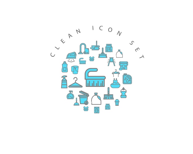 Vector clean icon set design