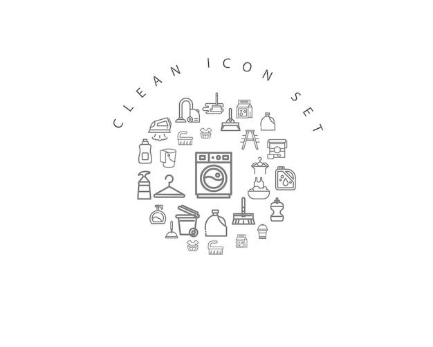 Clean icon set design