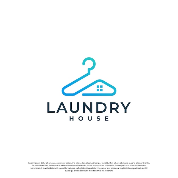 Clean laundry-logo-ontwerpconcept met creatieve combinatie