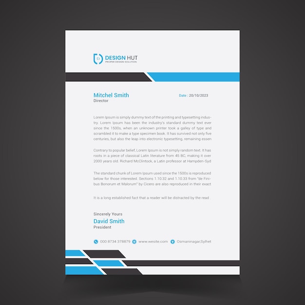 Clean Letterhead Template Design