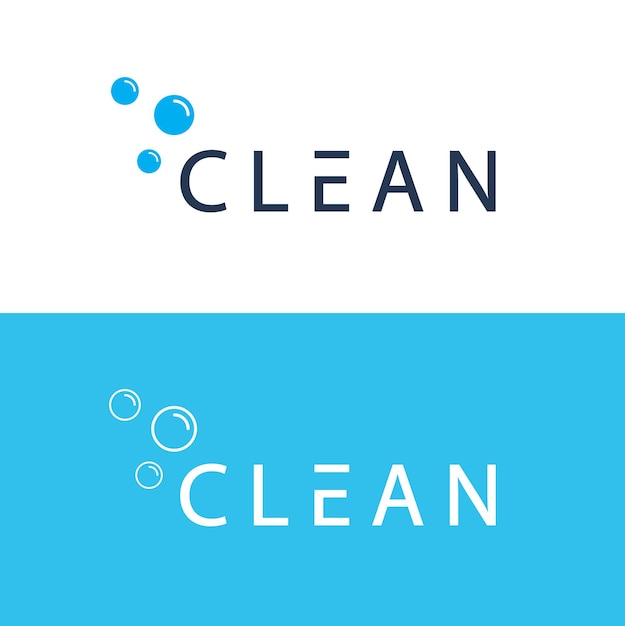 Чистый шаблон дизайна логотипа подходит для уборки дома и прачечной