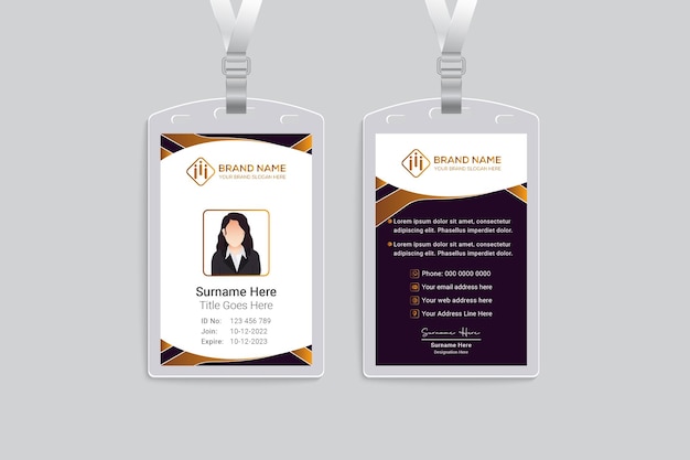 Clean medical id card design