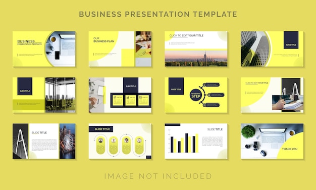 Clean Minimal Business Presentation Template Design Vector File.