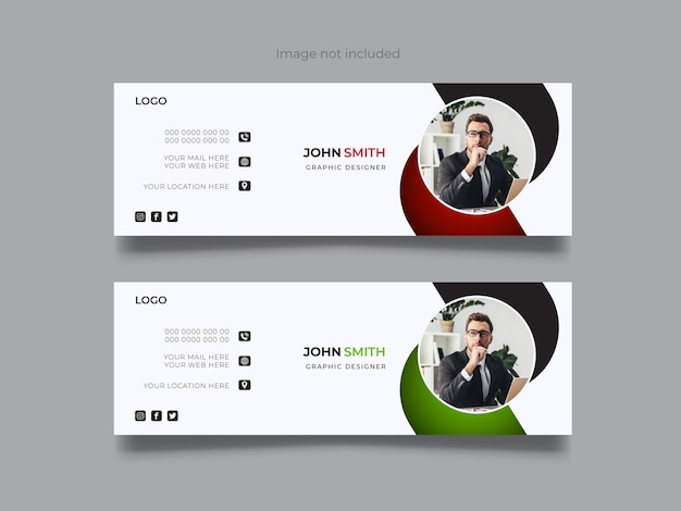 Vector clean and minimal email signature design