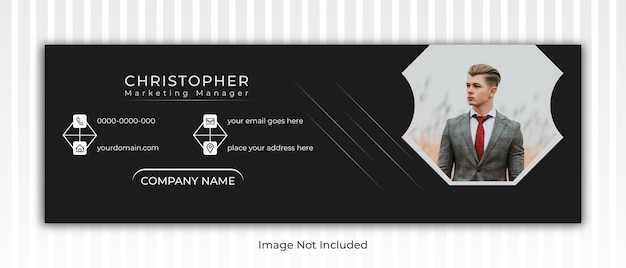 Clean & minimal email signature template layout design