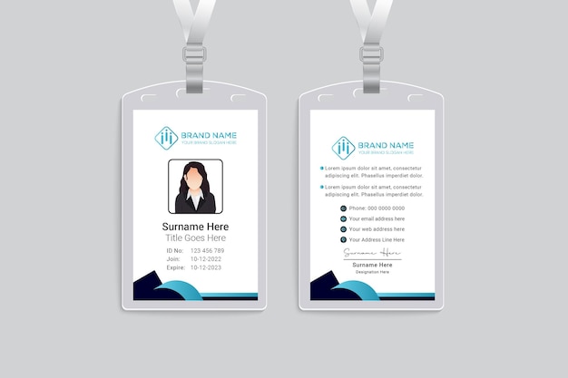 Clean minimal professional id card design