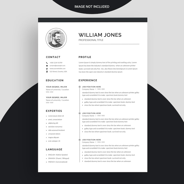 Clean and minimal resume cv template