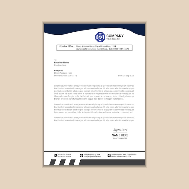 Clean and Minimalist Business Letterhead for Your Brand