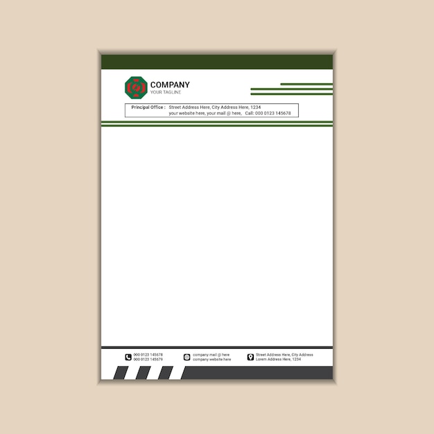 clean and minimalist business letterhead for your brand