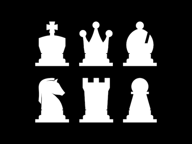 Vector clean minimalist chess icon vector