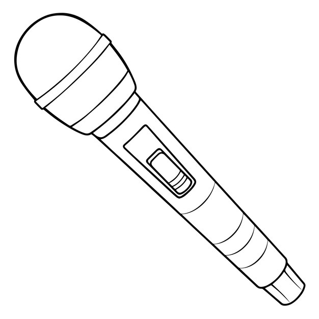 Clean and minimalist microphone outline vector graphic