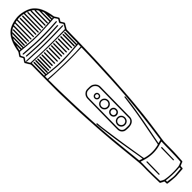 Clean and minimalist microphone outline vector graphic