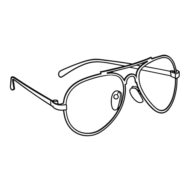 Clean and minimalist sunglasses outline icon ideal for trendy graphic projects