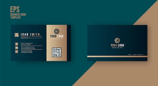 Чистый и современный шаблон дизайна визитной карточки