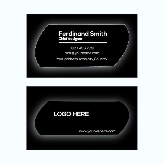 Clean and modern business card design with black and white colour.