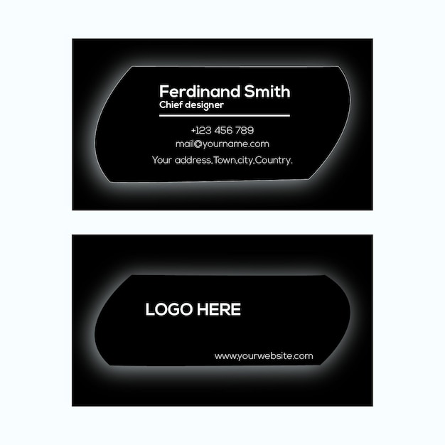 clean and modern business card design with black and white colour.