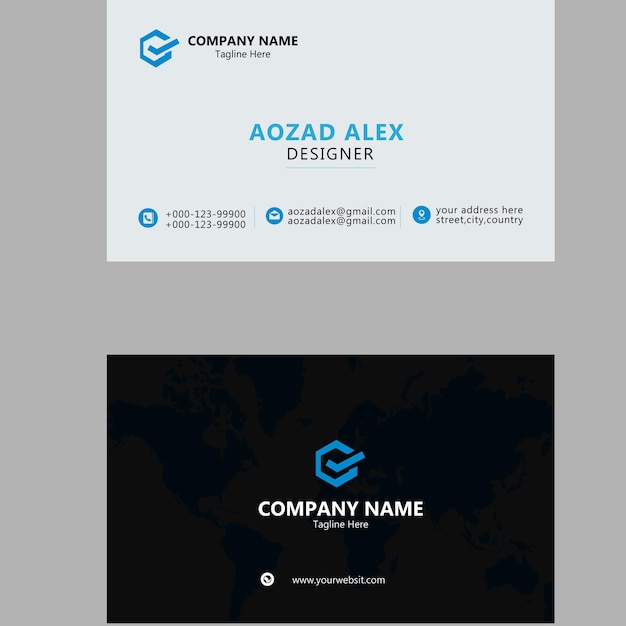 Clean modern business card design