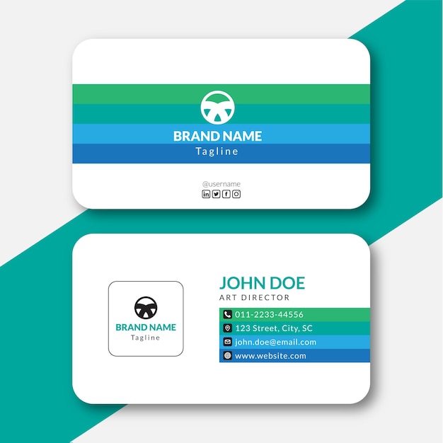 Clean modern corporate business card template 6