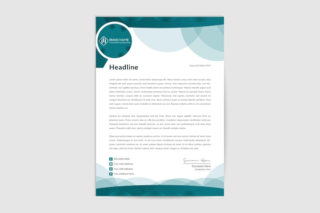 Clean And Modern Corporate Business Letterhead Template Design